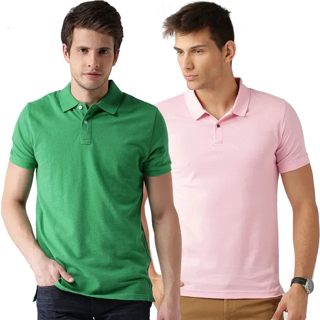 Polo T-shirts Pack of 2 for Men (Multicolor, M)