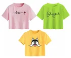 Cotton Printed Crop Tops for Girls (Multicolor, 10-11 Years) (Pack of 3)