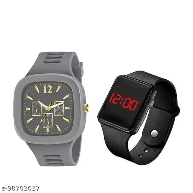 Analog with Digital Watch for Men & Boys (Multicolor, Set of 2)