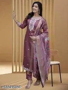 Georgette Embroidered Kurta Set for Women 