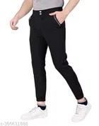 Lycra Cargo Trousers for Men (Black, 28)