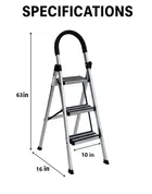 Homefit Frame Aluminum Pedal 4.5'' With Antiskit 3 Step Ladder 