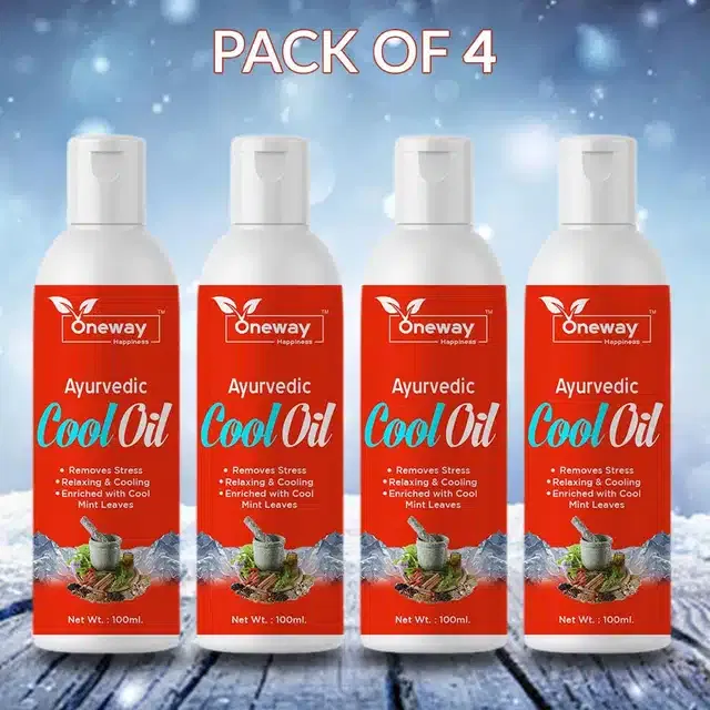 Oneway Happiness Ayurvedic Cool Oil (100 ml, Pack of 4)