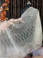 Floral Embroidered Net Dupatta for Women 