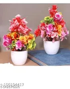 Plastic Artificial Flowers, Multioclor, Pack of 2