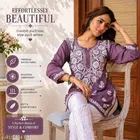 Chikankari Embroidered Short Kurti for Daily/Office Wear for Women 