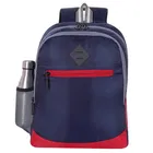 Polyester Waterproof Backpack for Men & Women (Navy Blue & Red, 35 L)