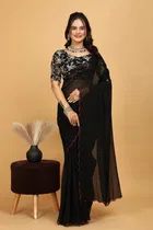 Georgette Woven Design Saree for Women 