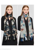 Chiffon Printed Scarves for Women, Multicolor, Pack of 2
