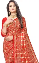 Kanooda Prints Fancy Women Georgette Printed Bandhani Saree 