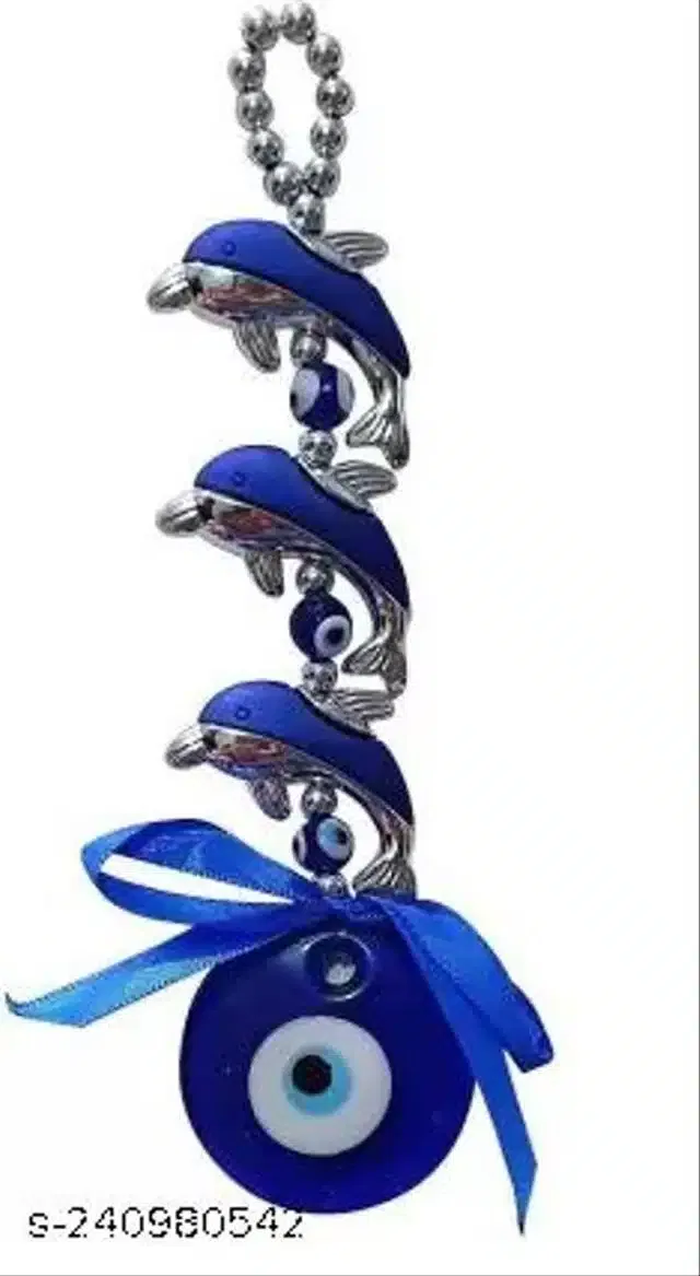 Three Dolphin Evil Eyes Wall Hanging (Blue)