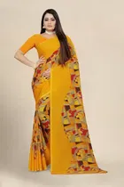 SVB जॉर्जेट साड़ी विद ब्लाउज फॉर विमेंस 