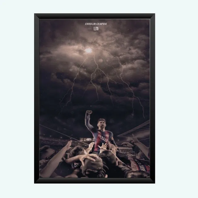 Lionel Messi Wall Hanging Photo Frame (Black, 5x7 inches)