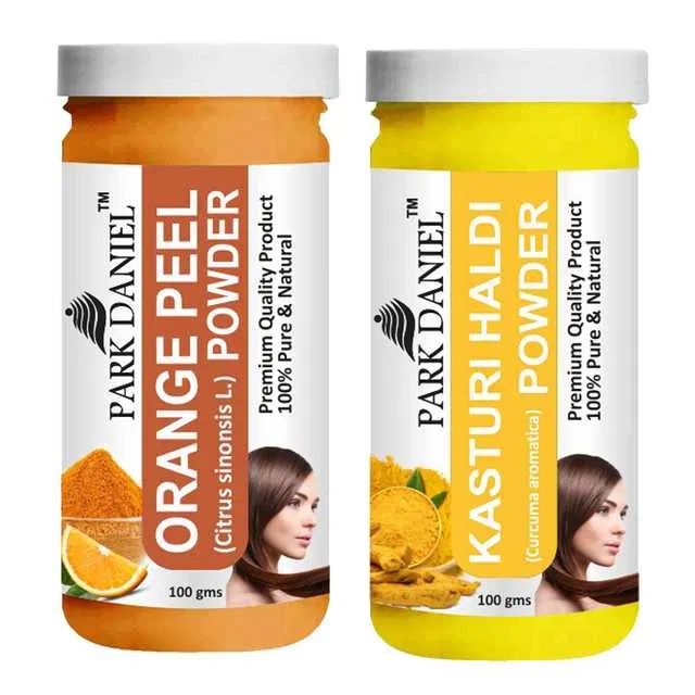 Park Daniel 100% Pure & Natural Orange Peel Powder & Kasturi Haldi Powder (Pack Of 2, 100 g) (SE-585)
