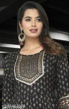 Acrylic Kurti for Women, Black 
