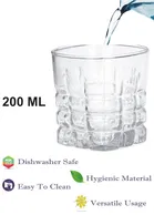 Afast Transparent, Glasses Suitable for Drinks 180 ml, Water, Juice, etc, Perfect for Home, Restaurants and Parties -Pack of 4