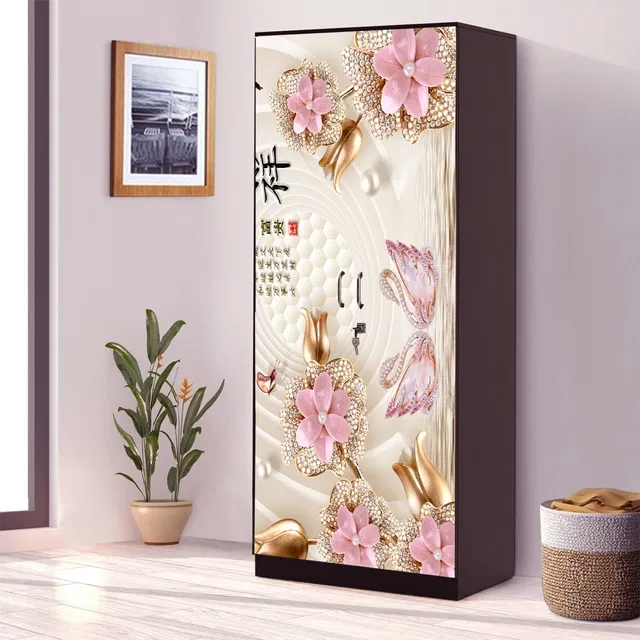 Vinyl Wallpaper Sticker for Wardrobe Door (Multicolor, 213x99 cm)