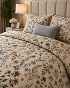 Simple Home 120TC Floral Queen Bedsheet 88x96inch Brown
