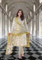 Viscose Rayon Printed Kurta with Pant & Dupatta for Women 