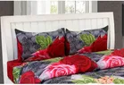 Polycotton Printed Double Bedsheet with Two Pillow Covers 