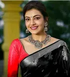 Litchi Silk Zari Woven Saree for Women, Black 