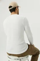 Cotton Blend Solid Sweatshirt for Men, White 