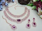 Rose Gold Finish 2 Layer Bollywood Inspired Necklace Set for Women 