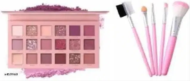 Eye Shadow Palette with (5 Pcs) Makeup Brushes (Multicolor, Set of 2)