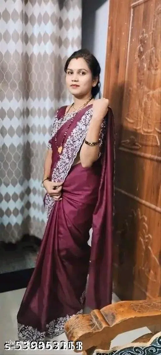 Georgette Saree for Women, Purple (5.5 M)
