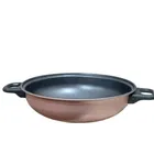 Aluminium Non-Stick Coating Kadai, Brown, 24 cm, 1500 ml
