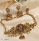 Copper Choker Necklace with Earrings for Women 