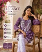 Chikankari Embroidered Short Kurti for Daily/Office Wear for Women 