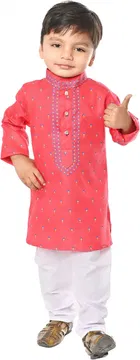 Cotton Printed Kurta & Pajama Set for Boys 