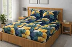 Microfibre Fitted Big Leaf Bedsheet 78x72in Blue