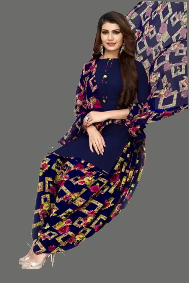 Unstitched Dress Material for Women & Girls (Blue)