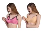 Cotton Blend Solid Non Padded Feeding Bras for Women 