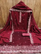 Vichitra Silk Unstitched Dress Material for Women 