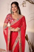 Bandhani Printed Saree for Women 