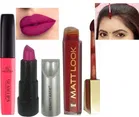 Combo of Half 'N' Half Glam Lips Liquid & Beauty Katie Matte Lipsticks with Matt Look Liquid Sindoor 