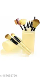 Makeup Brushes Set (Yellow & Black, Set of 12)