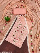 Chanderi Cotton Unstitched Suits for Women 