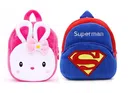 Heaven Decor Naughty And Superman Velvet Soft Plus Kidds School Bag Combo(A072)