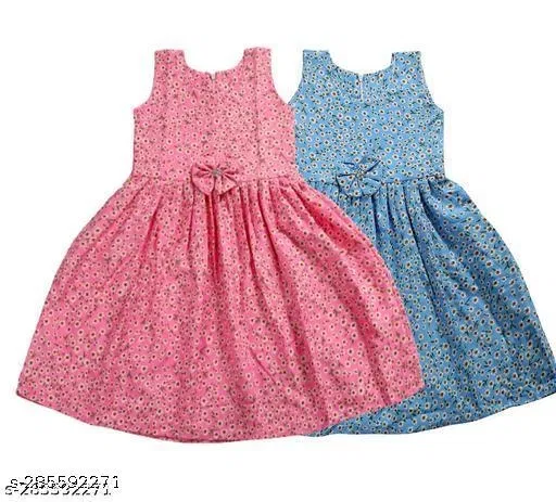 Frocks & Dresses Pack Of 2 for Girls (Pink, 1-2 Years)