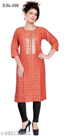 Cotton Blend Printed Kurti for Women 