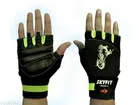 Nylon Sports Gloves (Black & Green, Set of 1)