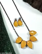 Alloy Mangalsutra With Earring for Women, Yellow