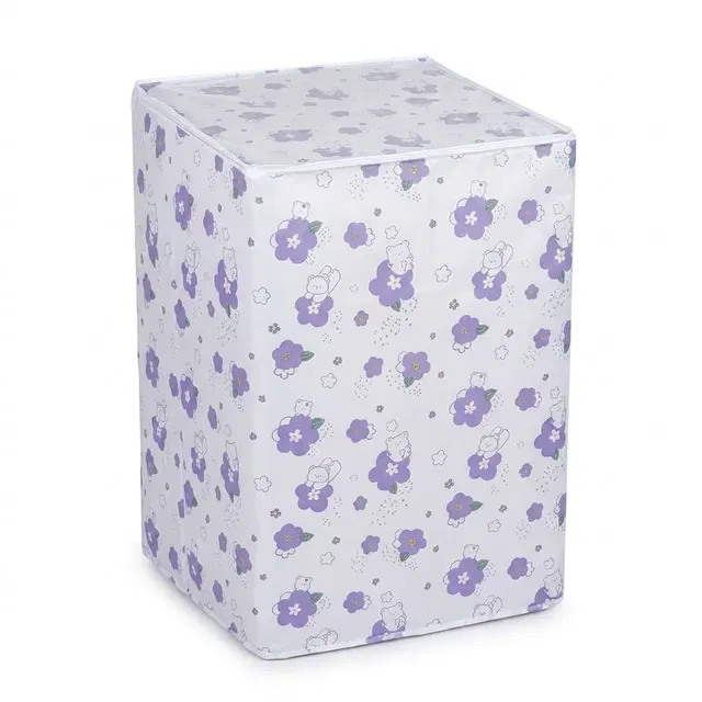 Floral Bear Waterproof and Dustproof top-load washing machines cover