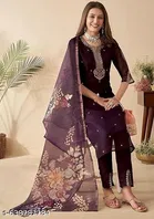 Solid Silk Kurta Set for Women 