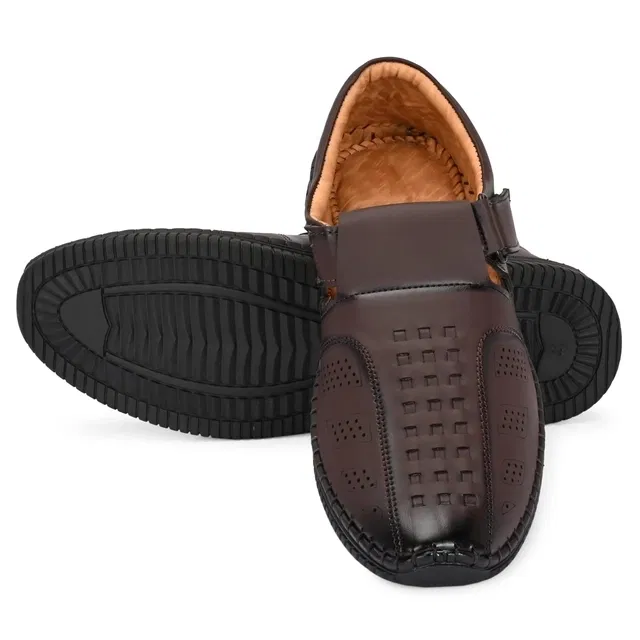 Densu Sandals for Men (Black, 9)