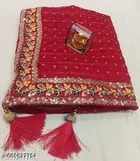 Georgette Printed Saree For Women, Pink